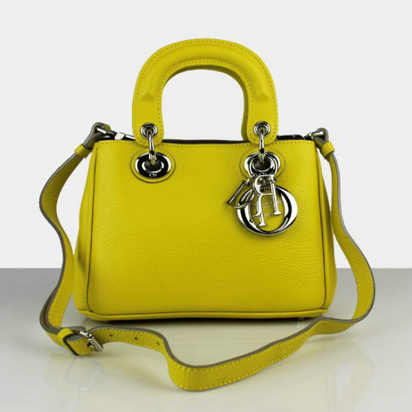 mini dior diorissimo original calfskin leather bag 44375 lemon yellow